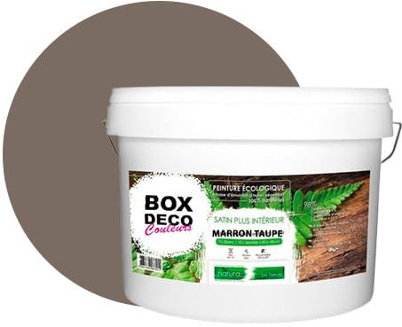Pintura natural ecológica para pared, diseño de satén interior, 10 L, 130 m², color marrón