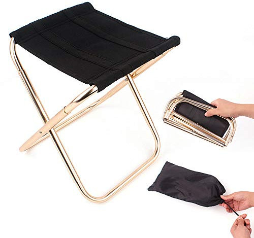 YCSMJYB Gartensitz Leinwandstuhl Folding Camping Hocker, Kleine Folding Lightweight Folding Angelstuhl Picknick Camping Stuhl Faltbare Aluminium Outdoor Portable Seat Einfach zu tragen Outdoor Hocker