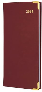 Collins Debden Collins Business Pockets 2024 Terminplaner Slimchart Monatsansicht, Taschenkalender – Business Planer und Organizer – Januar bis Dezember 2024 Terminplaner – Wochenplaner – Rot – CMB.15