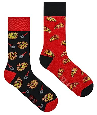 Spox Sox - calcetines coloridos, divertidos y extravagantes - un regalo divertido, 44-46, Pizza