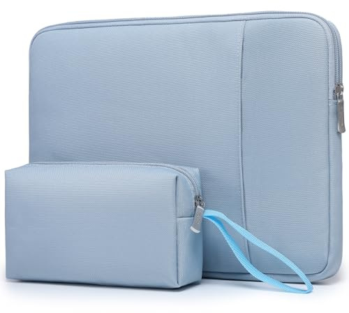 HYZUO 15-16 Zoll Laptophülle Tasche Set für MacBook Pro 16 M5/M4/M3/M2/M1 Pro/Max A3428 A3429 2026-2019, 15 Surface Book, Schutzhülle für 15 15,6 HP Dell Lenovo Asus Acer Samsung, Blass Blau