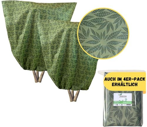 JARDEN© Lot 2 Housses Hivernage 120x120cm Résistante et Facile à Installer- Design Feuillage Vert en Polypropylène Non Tissé Grammage 60g/m² - Voile Hivernage Arbuste Contre Le Froid et Le Gel