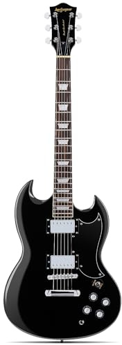 Leo Jaymz 39 Inch Solid Body Electric Guitar - Poplar Wood Body，Maple Neck and Laurel Wood Fretboard (Black)