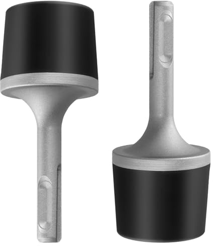 SINJEUN 2 Pack SDS Rubber Hammer, Powered Rubber Hammer Mallet | Black Grey Handle for Tile Laying, Carpentry, Plumbing, Flooring, DIY