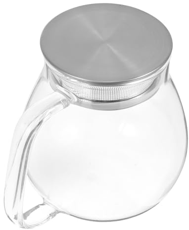 Hohopeti Bollitore Caffè da Casa in Vetro con Coperchio in Acciaio Resistente Pratico Contenitore e Caffettiera Manuale Facile da Pulire per Uso Quotidiano e Regalo Raffinato