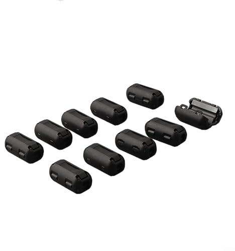 Jotekonoby Filtro supresor de ruido de núcleo de ferrita para cable de anillo, cable Rfi para filtro para cables USB Firewire de audio y video, paquete de 10 con 3,5 mm (3,5 mm)