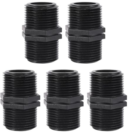 DUZEPA Raccord de tuyau fileté mâle BSP G1 (32 mm), 5 pièces, adaptateurs de raccord, adaptateur de raccord de tuyau en PP pour système d'irrigation de jardin
