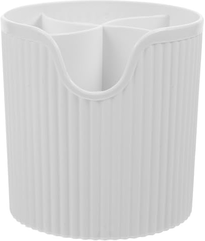 NUSITOU Organizador de Maquillaje Transparente de Pp, Soporte Multifuncional para Brochas y Bolígrafos, Compartimentos y Diseño Estable para Tocador, Color Blanco, Adecuado