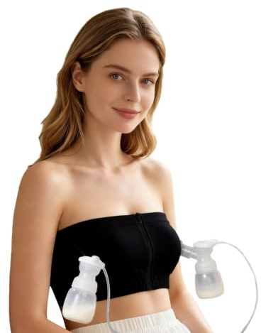 Embarazo Bandeau Sin Tirantes Amamantamiento Mujeres Bralette Arnés Negro L