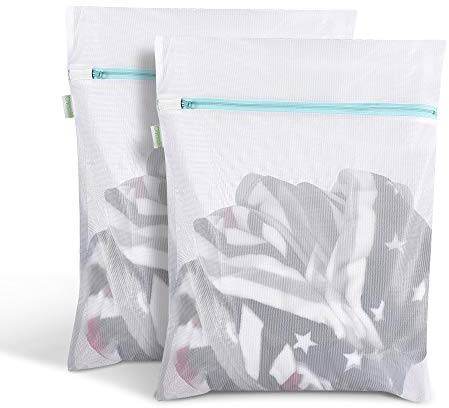 OTraki Mesh Washing Bags for Laundry 16x20 Inch Medium Mesh Bag Laundry Washer Delicates Lingerie Wash Machine Net Zipper Bag Heavy Duty Home Dorm Hotel Don't Drying, Melting 140-176℉, White