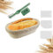 EMAGEREN Kit de Fermentación de Pan - Cesta Banneton Ovalada de Ratán 25*15*8cm, 6 Piezas con Tela de Lino, Raspadores de Masa y Cortador para Fermentación y Cuajado