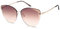 styleBREAKER Damen Cateye Sonnenbrille mit Diamant Schliff, Rahmenlos mit getönten Gläsern, Metall Bügel 09020123, Farbe:Gestell Gold/Glas Braun Verlauf