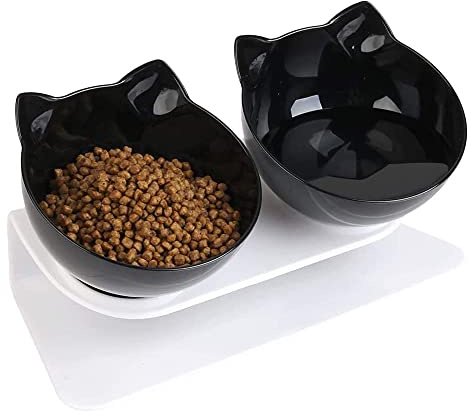 Bolà Double Support Gamelle Chat Inclinable, Antidérapant en Plastique pour Chats Et Chiens de Petite Taille