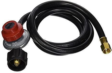 Jxjamp Küchenzubehör Hochdruck-Propan-Verlängerungsschlauch-Baugruppe 0-20 PSI Einstellbarer Regler passend für QCC1/Typ1-Tank LP-Gasgrill-3/8 Zoll Femal Ersatzteile