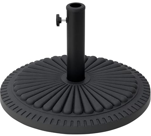 Outsunny Base per Ombrellone Rotonda con Decorazione Ø35/38/48mm Nero
