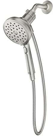 Moen Verso Eco-Performance Handshower, Detachable Round Shower Head with Magnetix Docking System, 60 Hose, Spot Resist Brushed Nickel, 220H2EPSRN