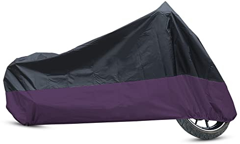 uxcell Motorcycle Cover Bike All Season Waterproof Dustproof Protective Outdoor Motorbike Rain Cover 190T L Black Purple for Honda CB CR CRF VFR 200 400 650 750 CBR 600 1000 RR Scooter