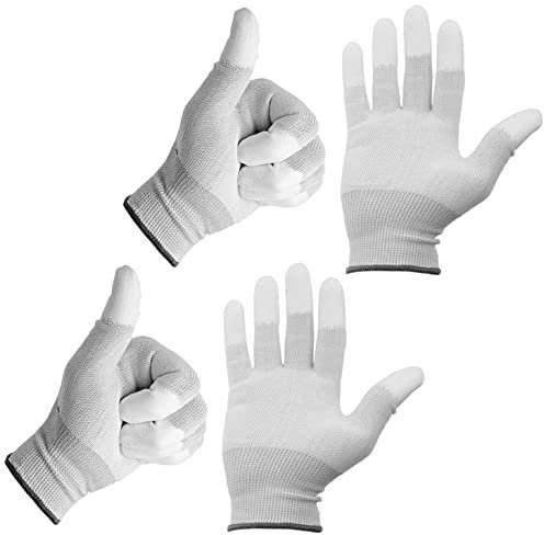 Minadax ESD Gants antistatiques Finger-TIP – 2 paires Taille XL/10 – Pour réparation, montage et nettoyage en électronique, mécanique de précision, modélisme, voiture et moto