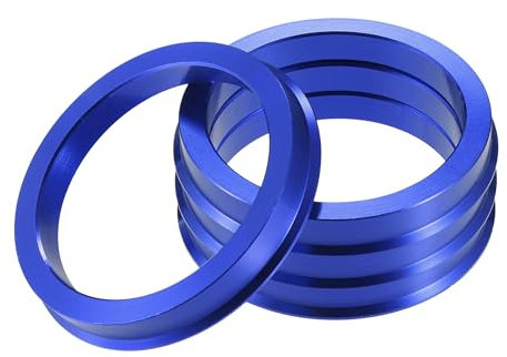 A ABSOPRO Anillos Centradores de Buje para Automóvil OD 73.1mm A ID 60.1mm Anillos Centradores de Buje Espaciador de Centro de Rueda de Aleación de Aluminio Azul (Juego de 4)