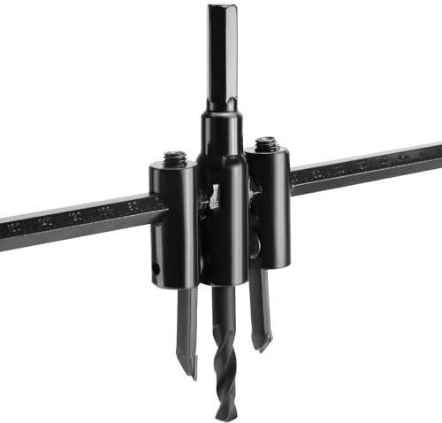 QWORK® Punta Trapano per Foro Circolare Regolabile, Sega Circolare a Tazza con Diametro 30-300 mm per Legno, Plastica, Compensato, Cartongesso