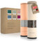 LARS NYSØM Salz und Pfeffer Mühle 2er Set Manuell mit einstellbarem Keramik-Mahlwerk von grob bis fein I Design Gewürzmühlenset (2 Stück) (Peach/Beige)