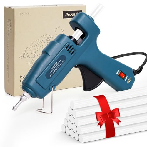 100W Fireproof Hot Glue Gun, Full Size Heavy Duty, Dual Power 100W/60W with Large Glue Sticks, Fast Preheating for Crafts, Arts, DIY & Quick Home Repairs