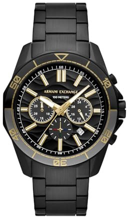 Armani Exchange Men's 44 mm Black Stainless Steel, AX1963