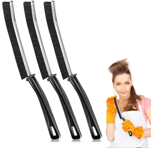 Brosse à joints en 3 parties, brosse de nettoyage pour salle de bain, brosse de nettoyage à poils pour les joints de fenêtres et de carrelage et les coins