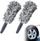 Felgenbürste, Flat Wheel Brush, Felgenreiniger Bürste, Auto Felgen Reinigung Bürste, Entfernt Mühelos Schwer Erreichbaren Schmutz von Felgen, zum Reinigen von Autofelgen Oder Motorrädern, 2 Stück