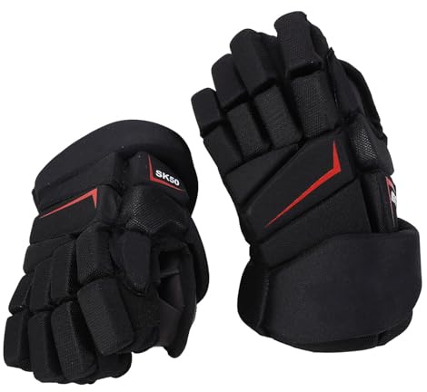 Brrnoo Guanti da Hockey, Guanti da Hockey Ghiaccio Guanti da Hockey di Lacrosse Guanti Guanti Protettivi Hockey Giocatori di Hockey (9in)