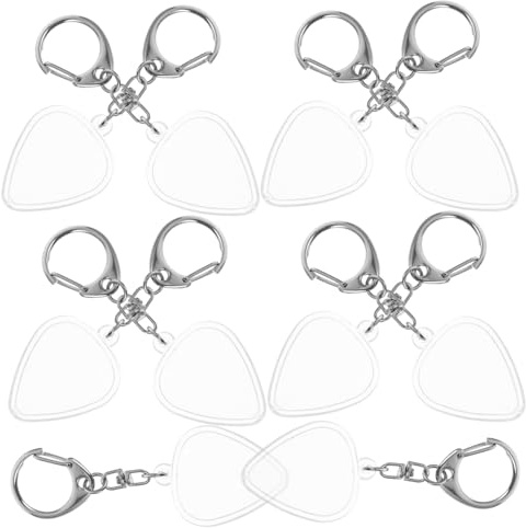 Toyvian 10 Piezas Caja Transparente de Acrílico para Guardar Púas de Guitarra Organizador Portátil de Llavero para Púas de Guitarra Acústica y Eléctrica Estuche de Almacenamiento