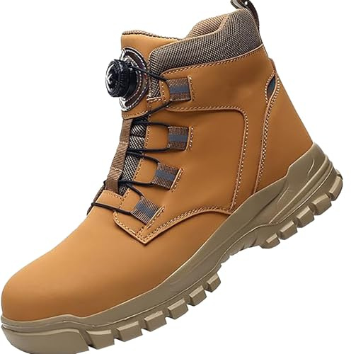 Stivali di sicurezza da uomo S3, impermeabili, da lavoro, invernali, da uomo, con calda imbottitura, antiscivolo, da neve, da campeggio, da trekking, da attività all'aria aperta