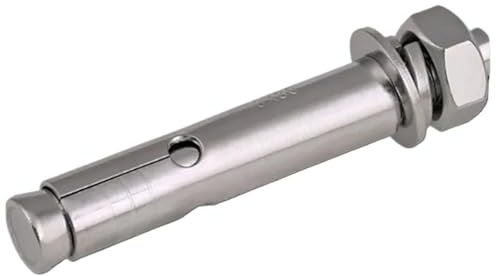 Tasselli for manicotti in calcestruzzo M8 da 60 mm a 150, dado a testa esagonale e rondella in acciaio inossidabile 304 per Fissaggio Calcestruzzo Mattoni(M8 X 100mm-2pcs)