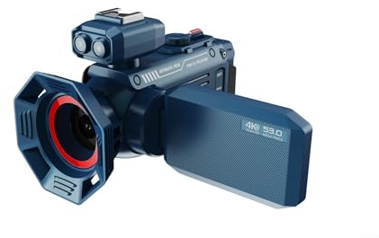 4K-UHD-Kamera, mit 50-fachem optischem Zoom und WiFi-Fähigkeit, ausgestattet mit 53 MP hochauflösendem Sensor für klare Fotografie (blau)