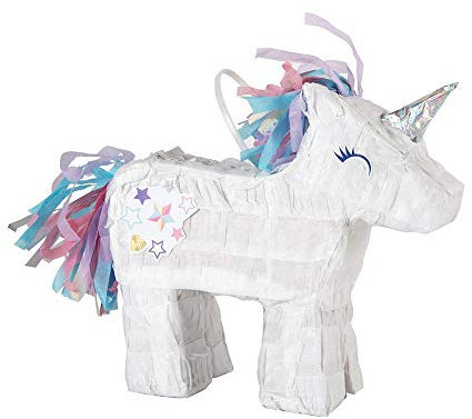 Multicolor Mini Unicorn Pinata (18cm x 17cm) 1 Piece - Perfect Party Game and Decoration for an Enchanting Experience, standard size