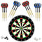linkvisions Dartscheibe mit klammerfreiem Bull's Eye, 18 g Stahlspitzen-Dart-Set, 12 Dartpfeile mit Stahlspitze, 18 g, Dartscheiben-Montagesets enthalten