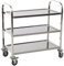 HOMCOM Carrito Auxiliar con Ruedas de Acero Inoxidable Carrito de Cocina con Bandejas y 2 Brazos para Comedor Salón 85x45x90 cm Plata