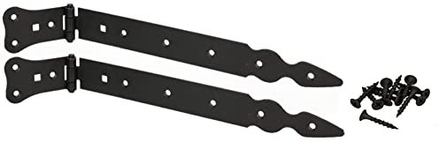 KOTARBAU® 2er Set Ladenband 300 mm Torscharnier Türband Werfgehänge Kreuzgehänge Türscharnier Scharnier Schwarz Rostfrei Gartentorband Baubeschlag Robust