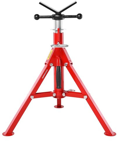 VEVOR Servante de Tubes à Tête en V 0,32-30,48 cm​ Servante Tuyauteur Hauteur Réglable 61-107 cm Charge 1134 kg Servante Tuyaux Structure Acier Carbone Pieds Pliables pour Supporter Tuyaux Tuyauterie