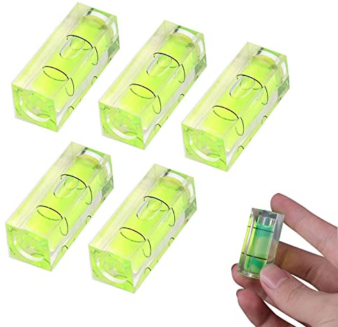 Mini Livella a Bolla D'aria - Set Di 5 Pezzi - Livello Piccolo Quadrato Con Bolla