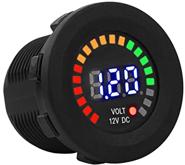 Misuratore di Volt, Voltmetro per Motociclette, Voltmetro con Display Digitale a LED per Auto 12 V, Misuratore di Volt Voltmetro Impermeabile, Nero Nuovo