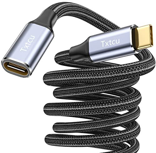 Txtcu USB C Verlängerungs Kabel 2M, USB Typ C 3.2 Stecker auf Buchse Verlängerungskabel 10Gpbs/100W und 4K@60Hz kompatibel mit MacBook Pro/Air,iPad Pro 2021,XPS 15,Samsung S23/S22/S21/S20 Steam Deck