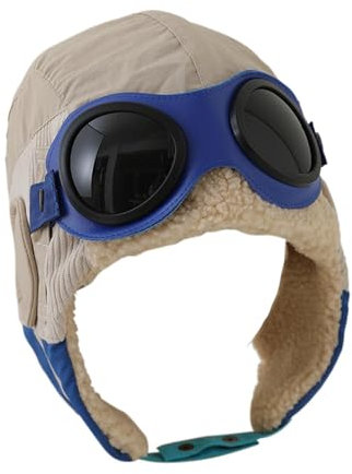 Bonnet de pilote d'hiver rétro pour fille | Bonnet de pilote pour enfant, chaud et confortable, pour l'alpinisme, la marche, beige