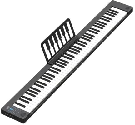 Piano digital de 88 teclas con teclas sensibles a la velocidad, portátil, eléctrico, con partitura, pedal de sostenido y bolsa de transporte for principiantes y adultos.