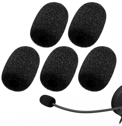 5 Stück Schaumstoff Ersatz-Windschutz Popschutz Mikrofon Mini Mikrofon Schaumstoff Pop Filter Windschutz für Headset Windschutzscheibe für Unterricht Bühnenperformance Treffen(Schwarz)