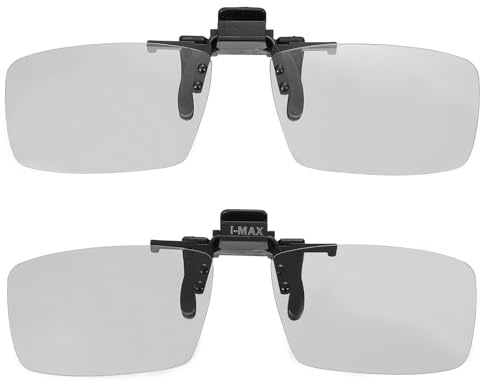 QUARKZMAN 2 Pcs Lunettes 3D Clip-on Polarisees, Cadres De Lunettes 3D Passives Circulaires pour Films Anaglyphes Cinema Jeux TV Photo Projecteur