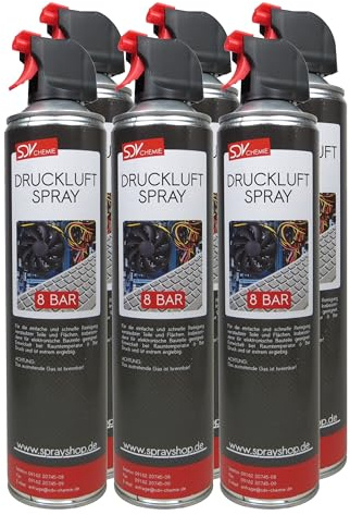 SDV Chemie Druckluftspray 6x 600ml Air Duster Druckluftreiniger
