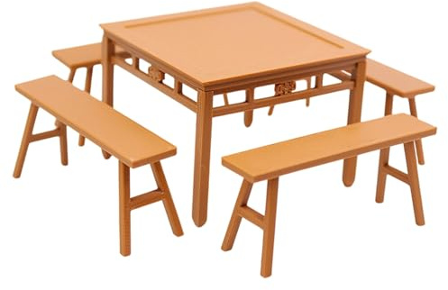 JSGHGDF Ensemble miniature de table et de chaise pour maison de poupée, meubles réalistes pour enfants et adultes, accessoires de scène