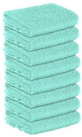 8 Stück Premium Frottee Gästehandtücher 30x50 cm in Mint von StickandShine in 500g/m² aus 100% Baumwolle