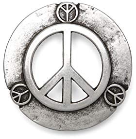 VaModa Gürtelschließe 4,0 cm | Wechselschließe Gürtelschnalle Buckle 40mm | Modell 'Peace Vintage' | Gürtelschließe für Wechselgürtel